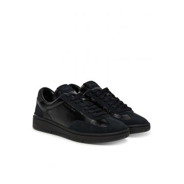 Tenisi barbati -  piele naturala - negru - design modern - durabilitate