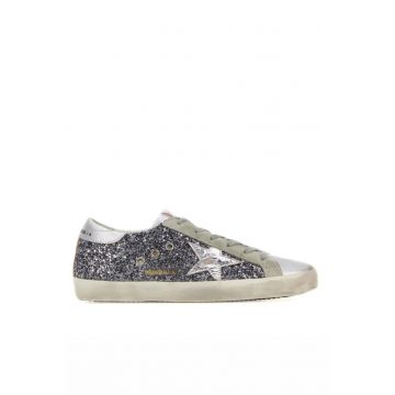 Embellished leather Super Star Classic sneakers - Argintiu