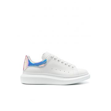 Oversized lace-up White/Rainbow multicolor Woman sneakers - Alb/Curcubeu