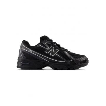 Pantofi sport 740 din piele ecologica cu garnituri din material textil - Black Grain
