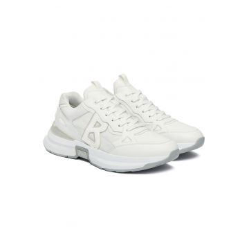 Pantofi sport barbati -  alergare - piele naturala - alb