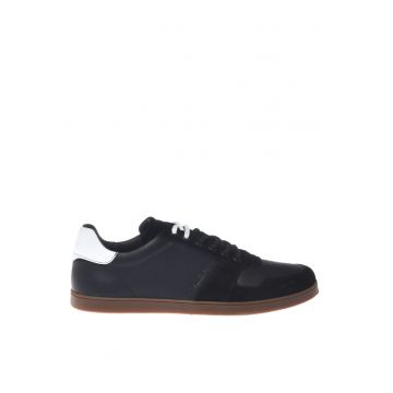 Pantofi sport de piele si piele intoarsa - Negru