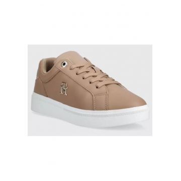 Pantofi sport din piele cu monograma aplicata -