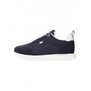 Pantofi sport din piele intoarsa cu garnituri din plasa
