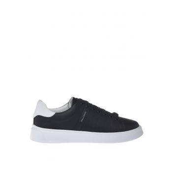 Pantofi sport low-cut de piele - Negru