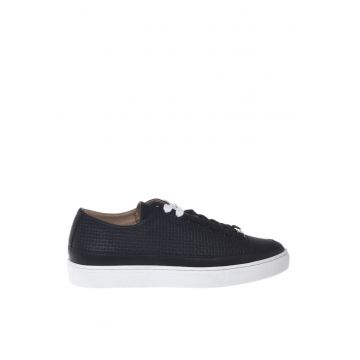 Pantofi sport unisex low-cut de piele - Negru