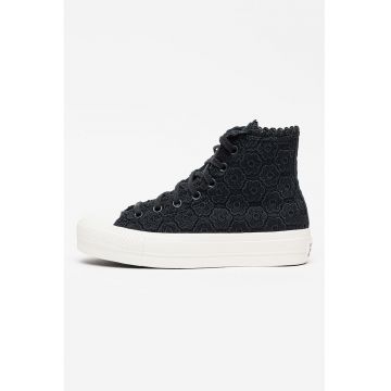 Tenisi crosetati cu platforma CHUCK TAYLOR ALL STAR Lift - Negru