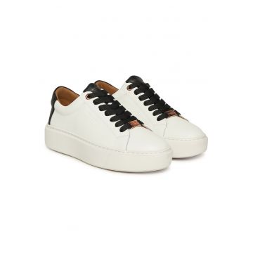 Tenisi dama -  ALBCLHW-8009 - piele naturala - alb/negru