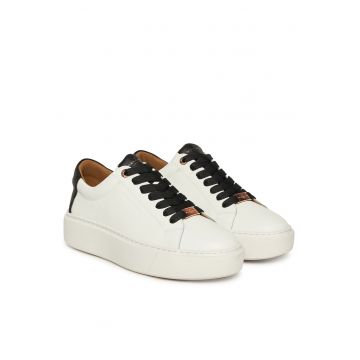 Tenisi dama -  ALBCLHW-8009 - piele naturala - alb/negru
