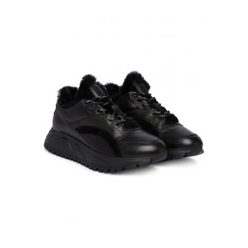 Tenisi dama -  piele naturala - negru - confortabili