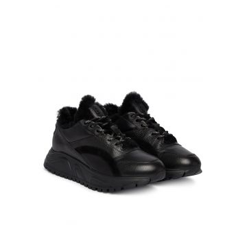 Tenisi dama -  piele naturala - negru - confortabili