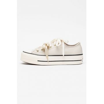 Tenisi din panza Chuck Taylor All Star Lift cu talpa flatform - Alb murdar