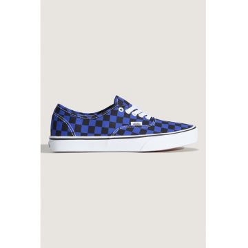 Tenisi unisex cu model in carouri Authentic - Negru/Albastru royal