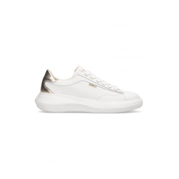Pantofi sport de piele cu aspect metalizat - Auriu/Alb optic
