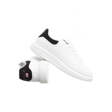 Pantofi sport din piele ecologica cu detaliu contrastant