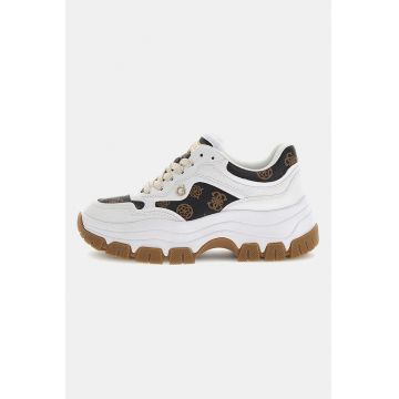 Pantofi sport din piele ecologica cu talpa demi-wedge