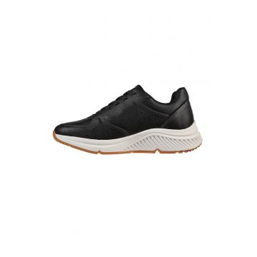 Pantofi sport din piele ecologica cu talpa wedge S-Miles - Negru