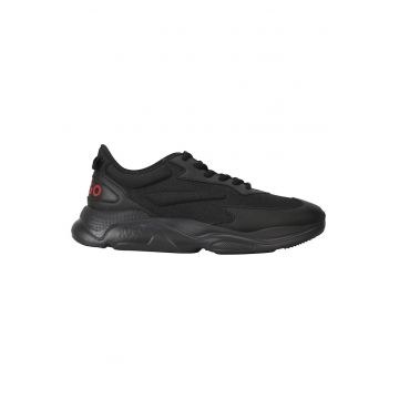 Pantofi sport low-cut cu garnituri din material sintetic - pentru alergat Leon - Negru