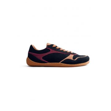 Pantofi sport low-cut de piele intoarsa - Negru