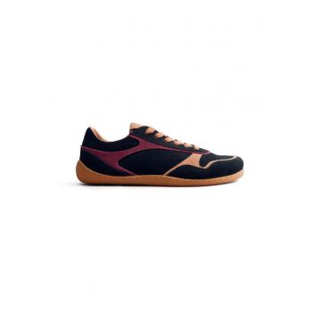 Pantofi sport low-cut de piele intoarsa - Negru