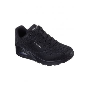 Skechers Uno Shiny Scale negru sneaker cu șireturi 177861-BBK