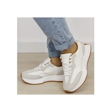 Sneakersi albi din piele naturala DCX1605 M3 20052 - Alb