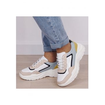 Sneakersi bej din piele naturala 5092 M2 20045 - Bej