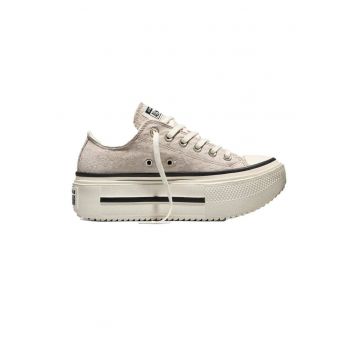 Tenisi low-cut cu talpa flatform Chuck Taylor All Star Lift Double Stack - Bej