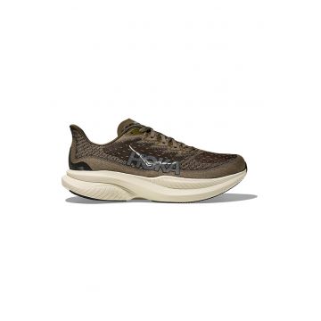 Pantofi Mach 6 din material textil cu logo pentru alergare - Verde masliniu