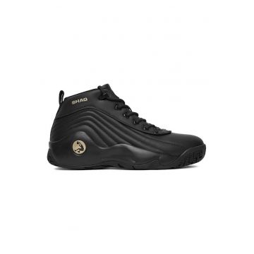 Pantofi sport barbat -  glezna inalta - negru - piele ecologica