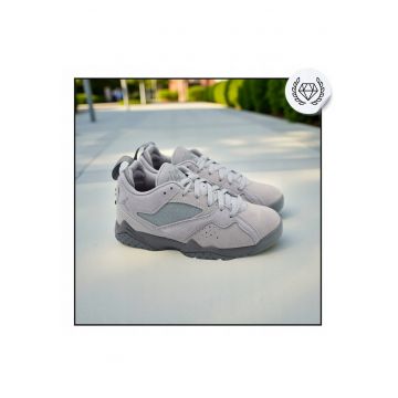 Pantofi Sport Barbati - Jordan - Mvp 92 - Piele Sintetica Si Si Plasa - Talpa Sintfwqdwqetica - Design Inspirat De Iconicul Air Jordan 7 - Silueta Joasa Cu Un Caracter Modern - Gri - Alb | Negru