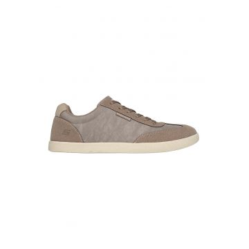 Pantofi sport cu garnituri de piele intoarsa ecologica - Maro taupe