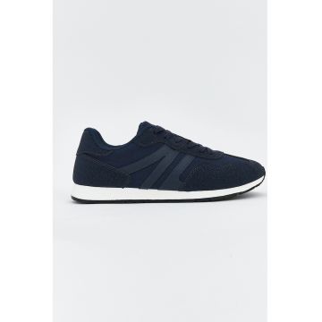 Pantofi sport cu insertii de material textil - Bleumarin