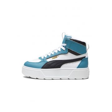 Pantofi sport cu insertii de piele Karmen Rebelle - Alb/Negru/Albastru prafuit