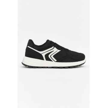Pantofi sport cu insertii de plasa - Alb/Negru