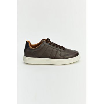 Pantofi sport de piele ecologica - Maro inchis