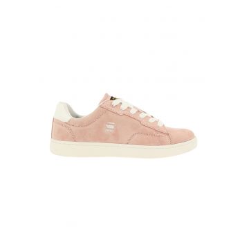 Pantofi sport de piele intoarsa cu detalii logo1 - Roz pastel