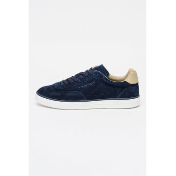 Pantofi sport de piele intoarsa si piele Lux - Bleumarin