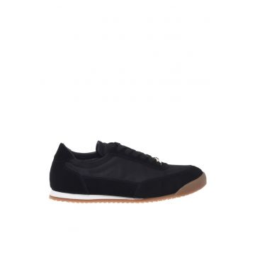 Pantofi sport din material textil cu garnituri de piele intoarsa - Negru