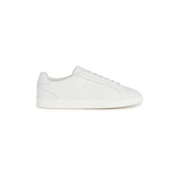Pantofi sport din piele cu model uni - Alb murdar
