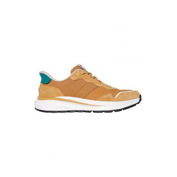 Pantofi sport din piele ecologica cu garnituri din piele intoarsa Slade Ultra - Maro deschis