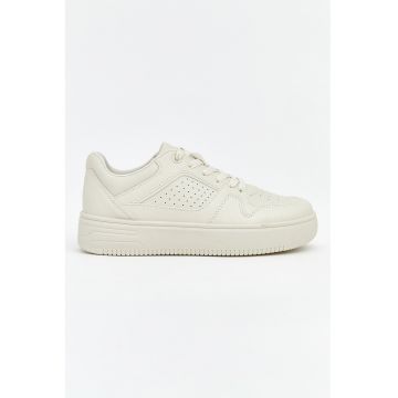 Pantofi sport din piele ecologica cu perforatii - Bej