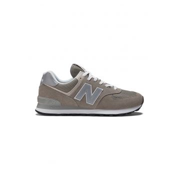 Pantofi sport din piele intoarsa cu garnituri din plasa 574 - Maro taupe