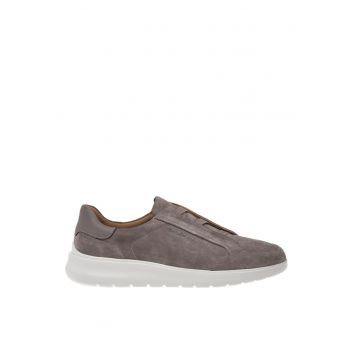 Pantofi sport din piele intoarsa - Maro taupe