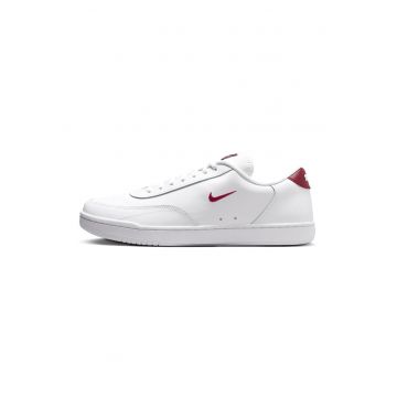 Pantofi sport din piele si piele ecologica Court - Alb