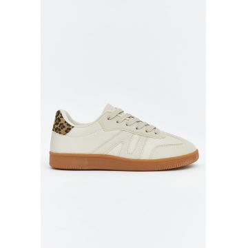 Pantofi sport low-cut cu sireturi - Alb murdar
