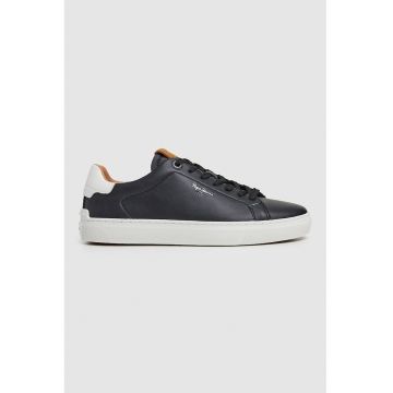 Pantofi sport low-cut de piele peliculizata Camden Club - Negru