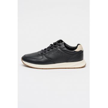 Pantofi sport low-cut din piele - Negru/Alb murdar