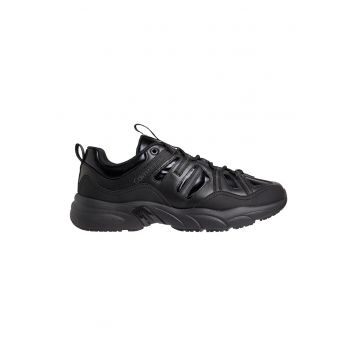 Pantofi sport masivi cu garnituri de piele - Negru
