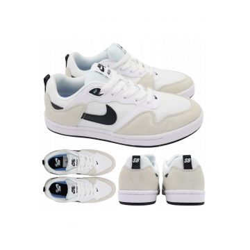 Pantofi sport -  Sb Alleyoop Wmns Cq0369 100 - Piele naturala si materiale sintetice - Talpa cauciuc - Sireturi - Alb cu detalii gri si negre